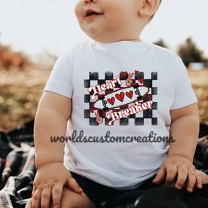 Kids Heart breaker skateboard Valentines day tee